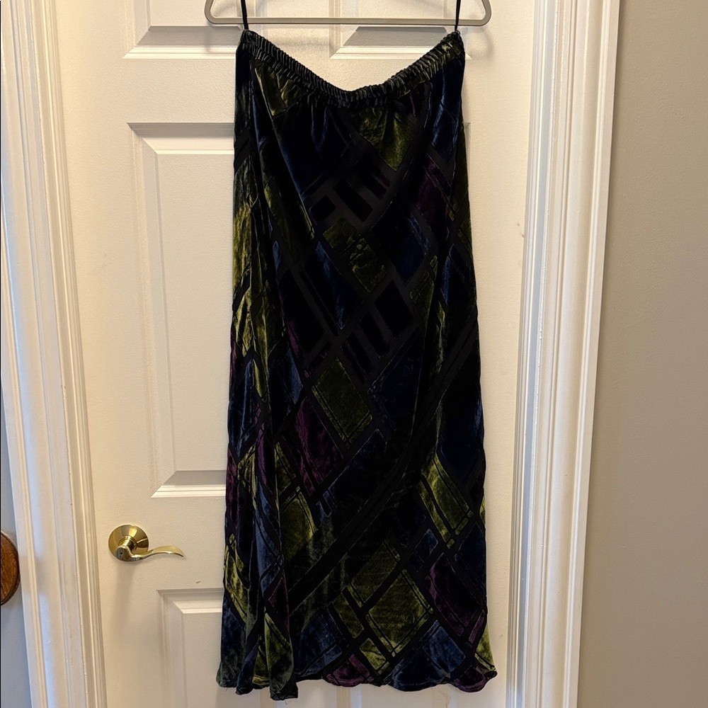 Chic Velvet Maxi Skirt in Multicolor by [Brand]